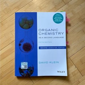 Organic chemistry as a second semester topics language 5th edition David Klein